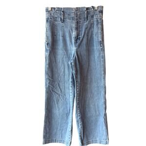 Madewell Wide-Leg/Relaxed Jean Size 26 Light Wash Patch Back Pockets‎